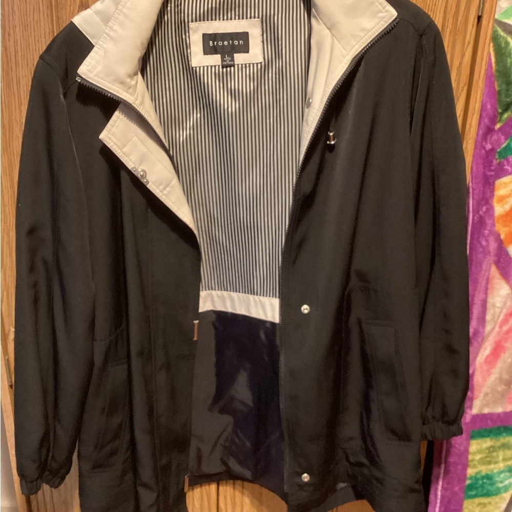 Braetan Black and Gray Windbreaker for Men